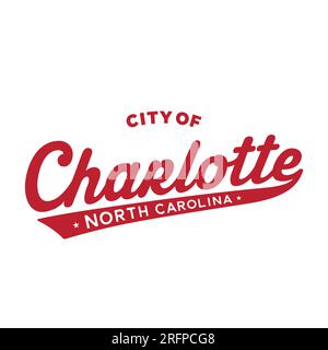 Motif lettrage City of Charlotte. Charlotte, Caroline du Nord conception typographique. Vecteur et illustration. Illustration de Vecteur