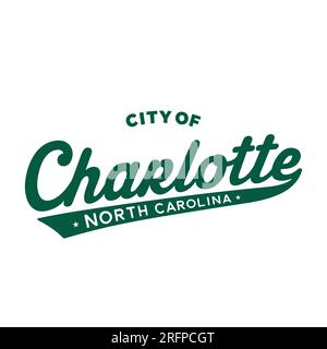 Motif lettrage City of Charlotte. Charlotte, Caroline du Nord conception typographique. Vecteur et illustration. Illustration de Vecteur