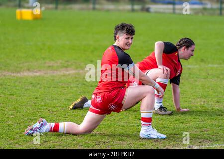Salford Red Devils VS Leigh Lepoards - stade AJ Bell, Greater Manchester. Royaume-Uni. 2023 Banque D'Images