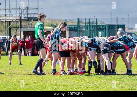 Salford Red Devils VS Leigh Lepoards - stade AJ Bell, Greater Manchester. Royaume-Uni. 2023 Banque D'Images