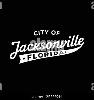 Jacksonville, Floride lettrage design. Conception typographique Jacksonville. Vecteur et illustration. Illustration de Vecteur