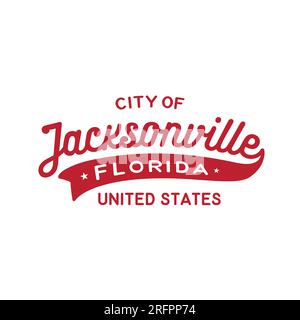 Jacksonville, Floride, USA lettrage design. Conception typographique Jacksonville. Vecteur et illustration. Illustration de Vecteur