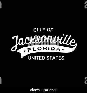 Jacksonville, Floride, USA lettrage design. Conception typographique Jacksonville. Vecteur et illustration. Illustration de Vecteur