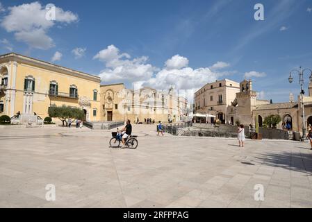 Piazza Vittorio Veneto, Matera, Basilicate, Italie Banque D'Images