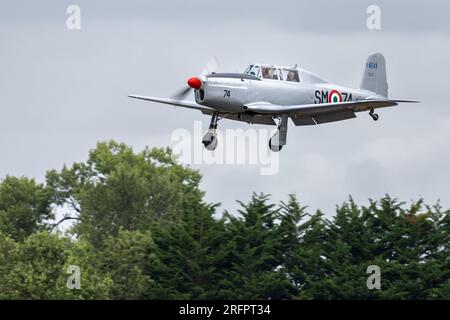 Fiat G.46, arrivant à la RAF Fairford pour le Royal International Air Tattoo 2023. Banque D'Images