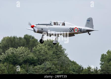 Fiat G.46, arrivant à la RAF Fairford pour le Royal International Air Tattoo 2023. Banque D'Images