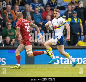 Warrington, Cheshire, Angleterre 4 août 2023. Warrington Wolves Josh Drinkwater porte le ballon en avant pendant, Warrington Wolves V Catalans Dragons au stade Halliwell Jones, la Super League Betfred, Warrington (image de crédit : ©Cody Froggatt/Alamy Live news) Banque D'Images