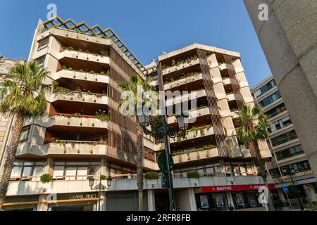 Appartements modernes dans le centre-ville de Edificio Vicente Suarez, Rúa García Olloqui, Vigo, Galice, Banque D'Images