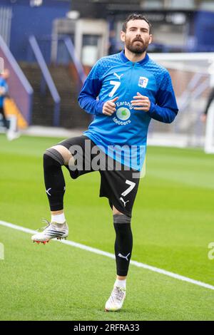 David Worrall #7 de Barrow AFC lors de l'échauffement d'avant-match du match Sky Bet League 2 entre Tranmere Rovers et Barrow à Prenton Park, Birkenhead le samedi 5 août 2023. (Photo : Mike Morese | MI News) crédit : MI News & Sport / Alamy Live News Banque D'Images