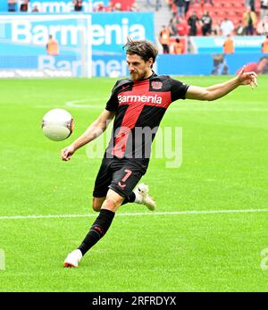 Leverkusen, Allemagne. 05 août 2023. Football : matchs d'essai, Bayer Leverkusen - West Ham United, à la BayArena, Jonas Hofmann de Leverkusen en action. Crédit : Roberto Pfeil/dpa/Alamy Live News Banque D'Images