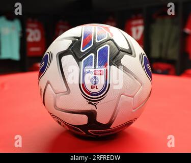 Aujourd'hui Puma Sky Bet EFL match ball lors du match Sky Bet League 1 Barnsley vs Port Vale à Oakwell, Barnsley, Royaume-Uni. 5 août 2023. (Photo de Mark Cosgrove/News Images) dans, le 8/5/2023. (Photo de Mark Cosgrove/News Images/Sipa USA) crédit : SIPA USA/Alamy Live News Banque D'Images