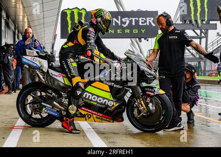 NORTHAMPTON, ROYAUME-UNI. 05 août 23. Alex Marquez (EPS) de Greini Racing MotoGP en essais libres 2 lors du Grand Prix de Grande-Bretagne Monster Energy sur le circuit de Silverstone le samedi 05 août 2023 à NORTHAMPTON, ANGLETERRE. Crédit : Taka G Wu/Alamy Live News Banque D'Images