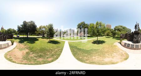 Vue panoramique à 360° de Austin, TX, USA - 24 juillet 2023 : 360 photo Texas African American History Memorial