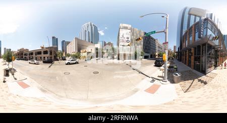 Vue panoramique à 360° de Austin, TX, USA - 24 juillet 2023 : 360 photo équirectangulaire de Studio Three