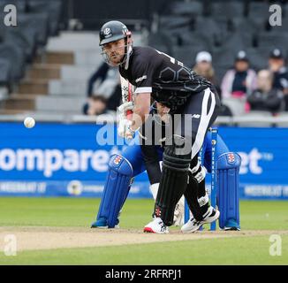 Manchester, Royaume-Uni. 05 août 2023. 5 août 2023 ; Old Trafford Cricket Ground, Manchester, Angleterre : The Hundred Mens Cricket, Manchester Originals versus London Spirit ; Ashton Turner of Manchester Originals Credit : action plus Sports Images/Alamy Live News Banque D'Images