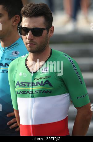 VELASCO Simone de l'équipe Astana Qazaqstan lors de la Présentation Clasica San Sebastian 2023, course cycliste UCI World Tour, Donostia - Donostia (230,3 km) le 28 juillet 2023 en Espagne - photo Laurent Lairys / DPPI Banque D'Images