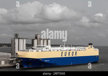 Car Carrier, Southampton docks, Hampshire, Angleterre, Royaume-Uni Banque D'Images