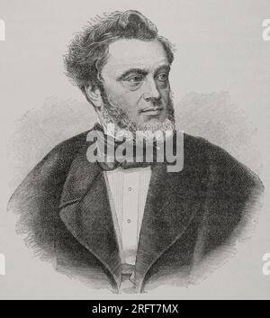 Jules Favre (1809-1880) Politicien républicain français. Portrait. Gravure. Historia de la Guerra Franco-Alemana de 1870-1871. Publié à Barcelone, 1891. Banque D'Images