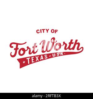 Conception de lettrage de la ville de fort Worth. Design typographique fort Worth. Vecteur et illustration. Illustration de Vecteur