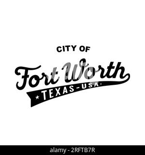 Conception de lettrage de la ville de fort Worth. Design typographique fort Worth. Vecteur et illustration. Illustration de Vecteur