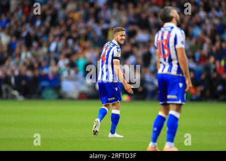 Sheffield, Royaume-Uni. 04 août 2023. Geste du défenseur de Sheffield Wednesday Will Vaulks (4) lors du Sheffield Wednesday FC vs Southampton FC EFL Championship Match au Hillsborough Stadium, Sheffield, Royaume-Uni, le 4 août 2023 Credit : Every second Media/Alamy Live News Banque D'Images