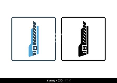 icône de couteau de coupe. Icône associée à papeterie. style d'icône solide. Conception vectorielle simple modifiable Illustration de Vecteur