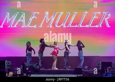 Brighton, Royaume-Uni. Samedi 5 août 2023. Mae Muller a joué au Fabuloso, Pride in the Park Brighton © Jason Richardson / Alamy Live News Banque D'Images