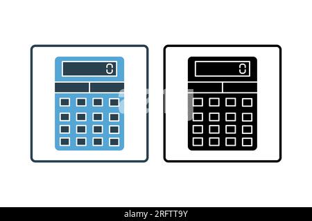 icône calculatrice. Icône associée à papeterie. style d'icône solide. Conception vectorielle simple modifiable Illustration de Vecteur
