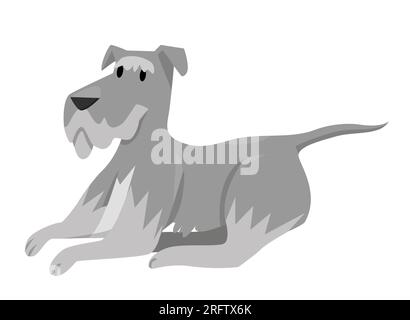 Chien de race Schnauzer. Ami chien de famille, animal domestique, belle illustration vectorielle chiot Illustration de Vecteur