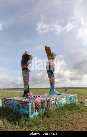 Ozymandias sur les plaines dans le comté de Randall à l'extérieur d'Amarillo, Texas Banque D'Images