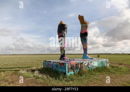 Ozymandias sur les plaines dans le comté de Randall à l'extérieur d'Amarillo, Texas Banque D'Images