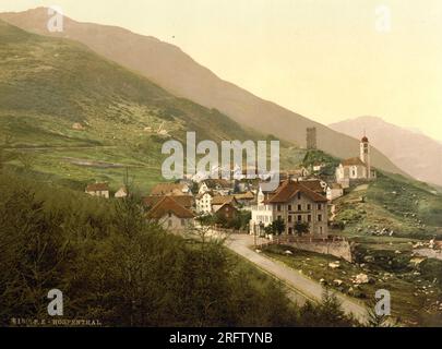 Hospental, Uri, Suisse 1890. Banque D'Images