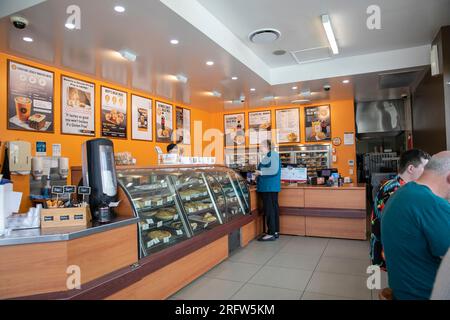 Beefys pie shop, magasin de tarte australien Beefys intérieur de magasin à Gympie Queensland, Australie Banque D'Images