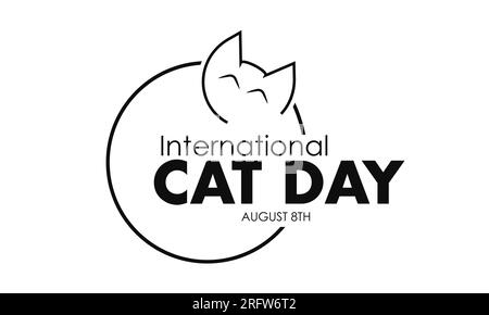 Illustration de conception vectorielle de la Journée internationale du chat. Concept animal pour l'amour du chat Illustration de Vecteur