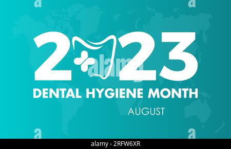 Illustration de conception vectorielle du mois national de l'hygiène dentaire 2023 concept. Concept de soins dentaires pour la santé bucco-dentaire, le lavage des dents ou l'urgence médicale Illustration de Vecteur