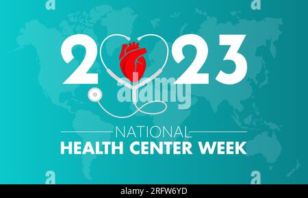 2023 concept illustration de conception vectorielle de la semaine du centre national de santé. Concept de soins de santé pour la vie, la pandémie ou l'urgence médicale Illustration de Vecteur