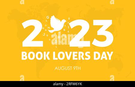 Illustration de conception vectorielle de jour pour les amateurs de livre concept 2023. Livre concept d'apprentissage pour les amateurs de livres, l'alphabétisation ou l'étude de la bibliothèque Illustration de Vecteur