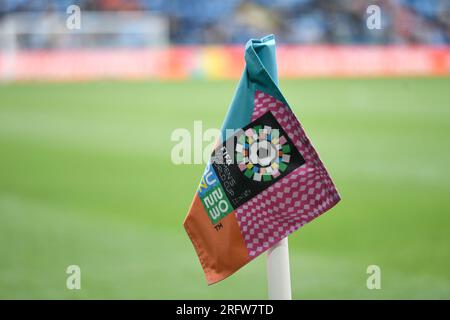 6 août 2023 ; Sydney football Stadium, Sydney, Nouvelle-Galles du Sud, Australie : coupe du monde féminine FIFA 16 football, pays-Bas contre Afrique du Sud ; un drapeau du coin de la FIFA crédit : action plus Sports Images/Alamy Live News Banque D'Images