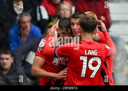 Lors du match Sky Bet League 1 entre Derby County et Wigan Athletic au Pride Park, Derby le samedi 5 août 2023. (Photo : Jon Hobley | MI News) crédit : MI News & Sport / Alamy Live News Banque D'Images