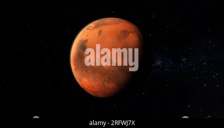Planète rouge Mars dans l'espace. Banque D'Images