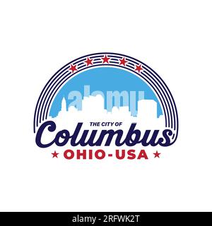 La ville de Columbus, Ohio, États-Unis. Modèle de conception de logo. Vecteur et illustration. Illustration de Vecteur