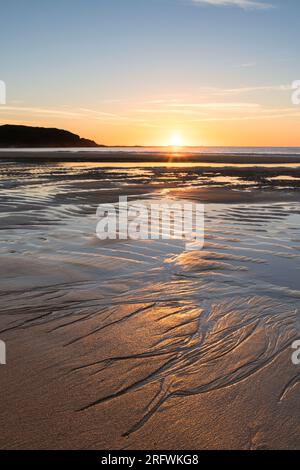 Coucher de soleil, Kiloran Bay, Colonsay, Écosse Banque D'Images