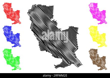 Carte du district non métropolitain de South Kesteven (Royaume-Uni de Grande-Bretagne et d'Irlande du Nord, comté cérémonial Lincolnshire ou Lincs, Angleterre) Illustration de Vecteur