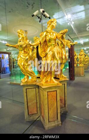 Melk, Basse-Autriche, Autriche. 19 juillet 2014. Salle des miroirs à l'intérieur du monastère bénédictin baroque de l'abbaye de Melk Banque D'Images