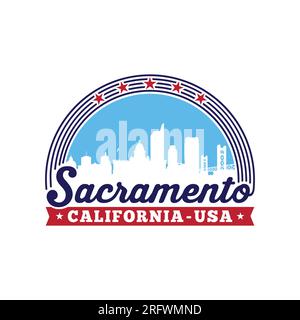 Sacramento, Californie, modèle de conception de logo USA. Vecteur et illustration. Illustration de Vecteur