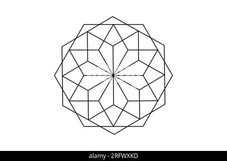 mandala de géométrie antique sacrée. Symboles et éléments vectoriels. Thèmes alchimie, religion, philosophie, astrologie et spiritualité. Icône logo isolée Illustration de Vecteur