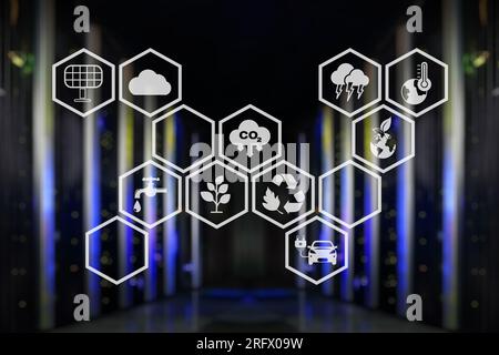Concept de gestion des écosystèmes. Le processus complexe de planification, d'organisation et de contrôle des ressources pour répondre aux besoins des clients. Le débit efficace. Banque D'Images