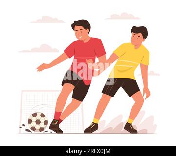 Football hommes jouant au football pour Sport concept Illustration Illustration de Vecteur