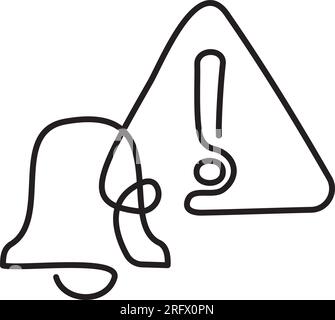 Notification attention icône d'une ligne. Simple icône vectorielle d'une ligne Illustration de Vecteur