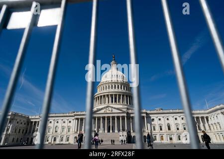 Pékin, Chine. 21 mars 2023. Cette photo prise le 21 mars 2023 montre le Capitole à Washington, DC, aux États-Unis. Crédit : Liu Jie/Xinhua/Alamy Live News Banque D'Images